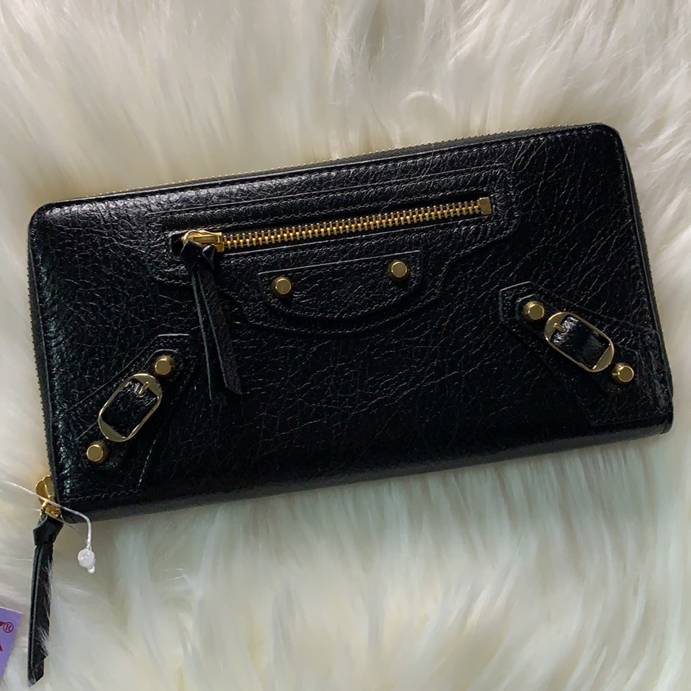 Balenciaga city zip around wallet